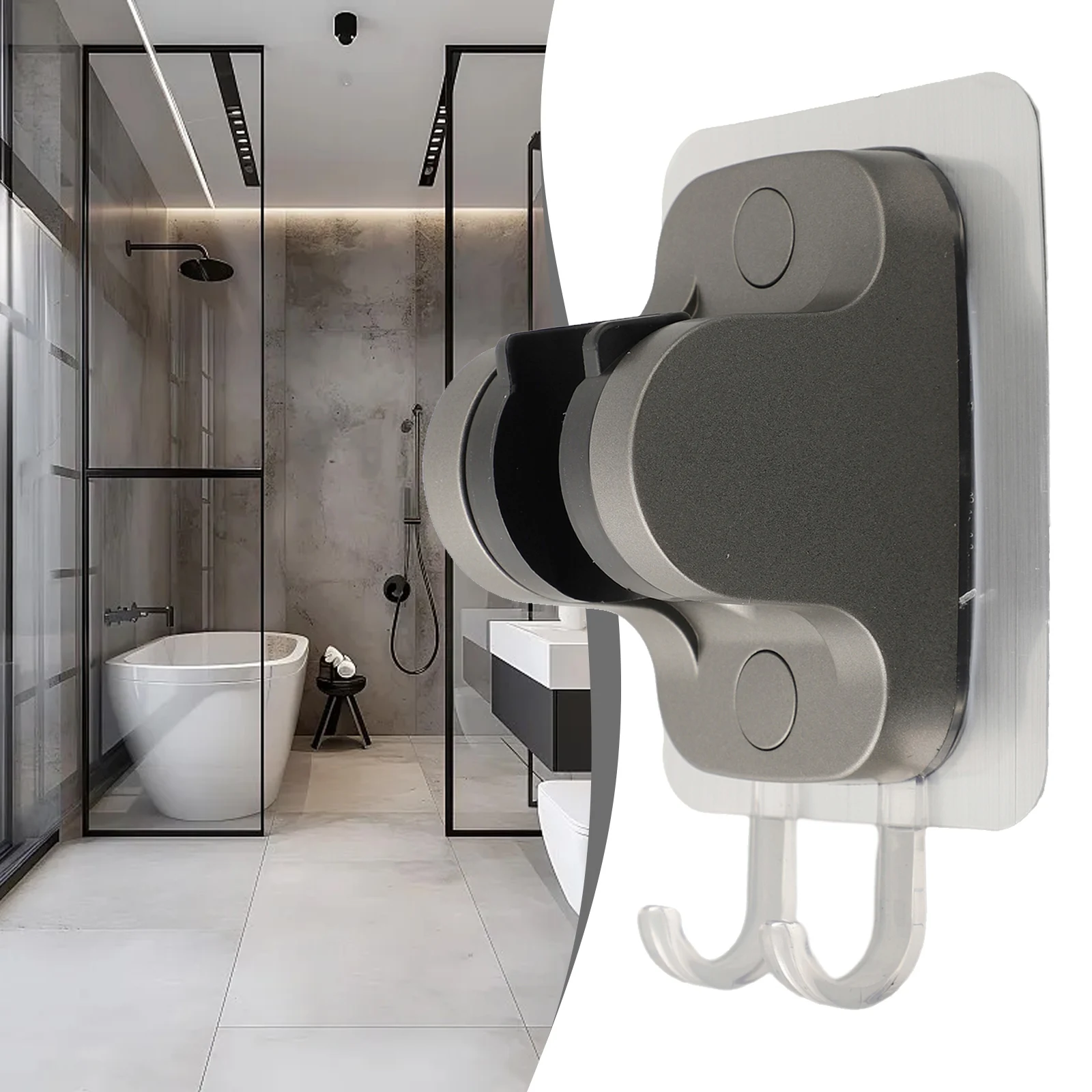 Shower Base Holder Adjustable Shower Head Holder Adjustable Angle Easy Installation Strong Adhesion Bathroom Accessory