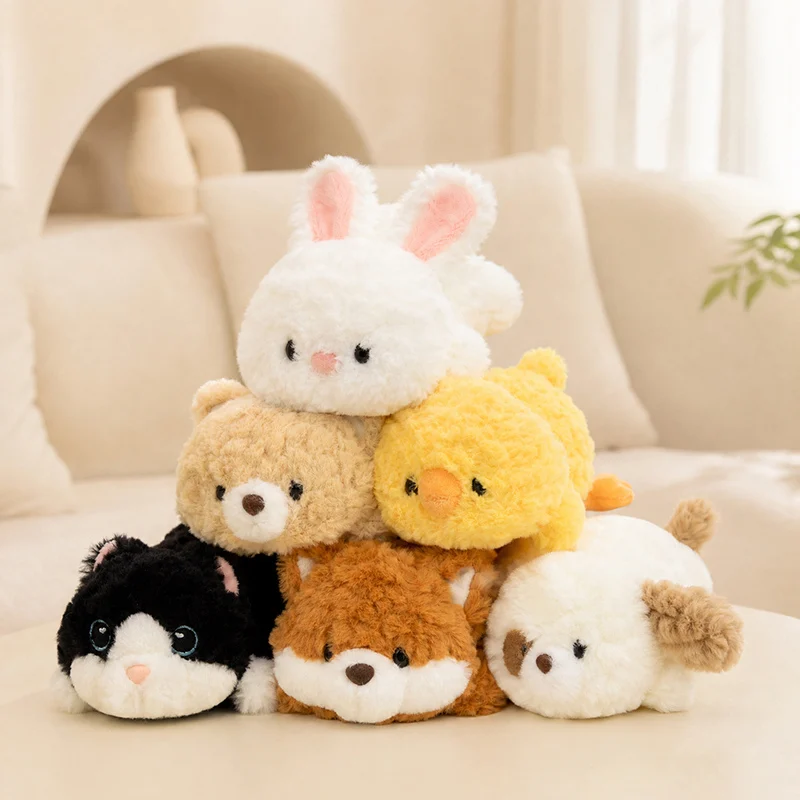 17cm Cute Animal Butt Plush Toys Soft Rabbit Bear Chick Shiba Stuffed Mini Doll For Birthday Gift Home Decor