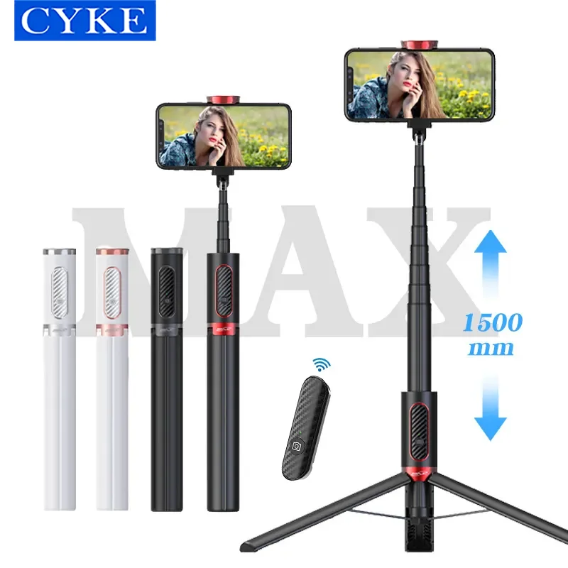 

CYKE 150cm Long Function 360 Rotation Flexible 60inch Selfie Stick Tripod With Bluetooth Remote Control Ab202Max