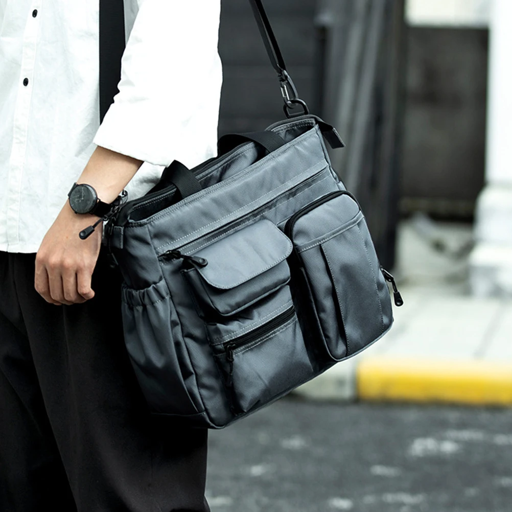 

Large Capacity Men Shoulder Bag Tote Messenger Business Crossbody Bags Work Travel Multi Pockets Outdoor Lightweight Practical
