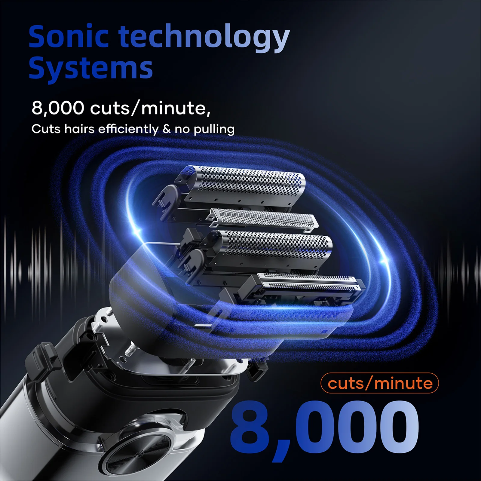 KENSEN S26 남성용 전기 면도기 4D 플로팅 블레이드 호일 면도기 방수 8000RP... - 2