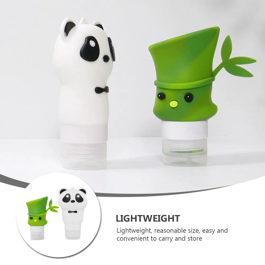 

2pcs Silicone Refillable Lotion Bottles Leak Proof Dispensers Travel Makeup Holders Subpackaging Containers For Shampoo