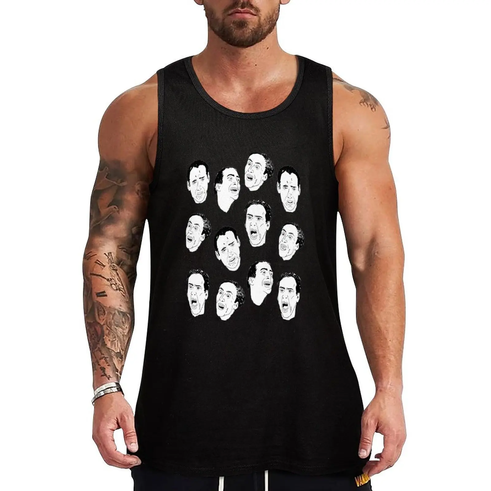 Jaula expresiva. Camiseta sin mangas de Nicolas Cages en Face Off y Vampire's Kiss, camiseta básica cómoda, camiseta diaria sin mangas de algodón
