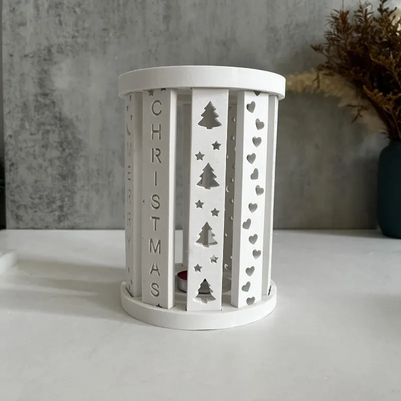 Kerst Serie Lantaarn Kaarshouder Siliconen Mal Lange Strip Splicing Thee Lamp Mallen Kerstboom Ster Kandelaar Mal