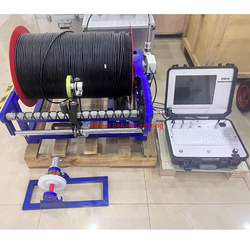Poço de água com guincho montado em trilho 1000m poço profundo guincho de descente subaquático água profunda