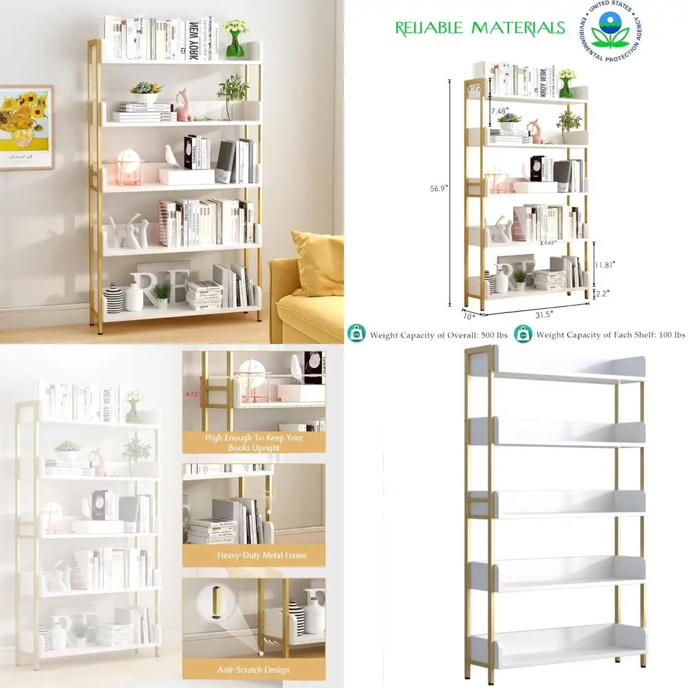 

Современный напольный книжный шкаф с 5 полками — современные стеллажи для хранения вещей для дома и офиса