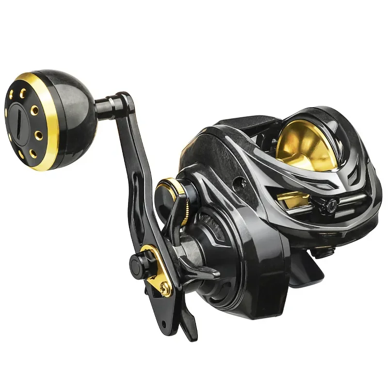 Black Water Drop Fishing Reel Carbon Rocker Arm Slow Rocking Iron Plate Wheel Thunder Wheel Fish Wheel Fishing Gear Wholesale