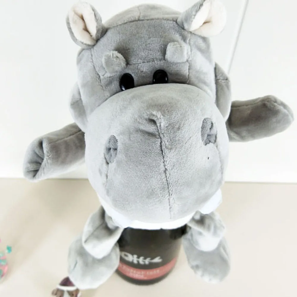 Marioneta de mano para bebé, juguete de peluche de hipopótamo grande gris