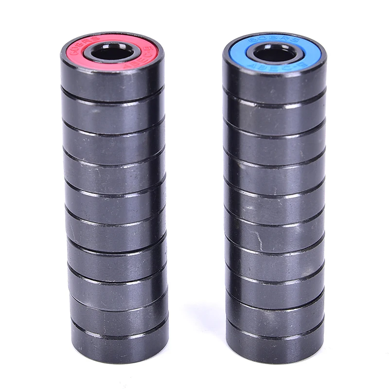 Juego de 10 Rodamientos de Bolas Sellados de Acero de Ranura Profunda 608 2RS, 608RS, 608-2RS