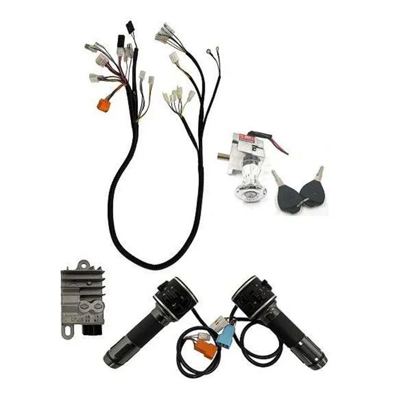 Vehicle Wiring Harness Suitable for Fardriver Controller for Plug and Play System, with Ignition, DC 72V to 12V Converter