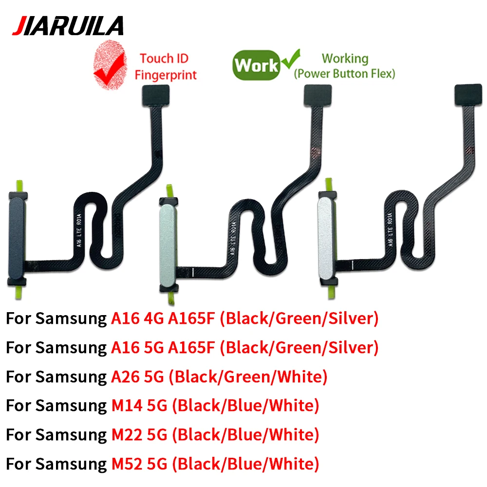 Home Button FingerPrint Touch ID Sensor Flex Cable Ribbon Replacement Parts For Samsung A16 4G 5G A165F A166B A26 M14 M22 M52 5G