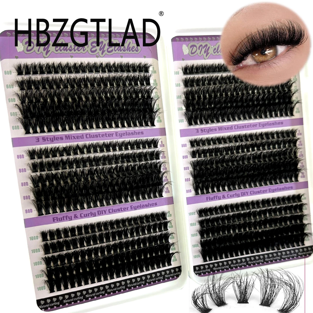 600 Pcs Individual Lashes Book Clusters Extensions 60D/80D/100D Natural Long DIY at Home Cluster Lashes Makeup Tools Faux Cils