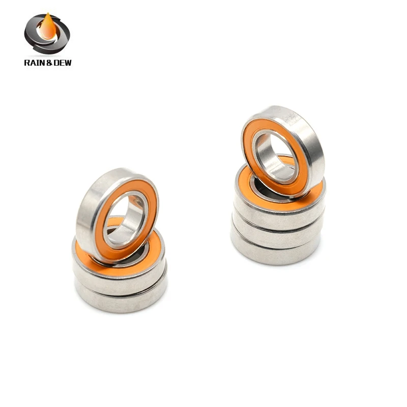 5PCS S6800RSCB 10x19x5 mm ABEC-7 Stainless Steel Hybrid Si3n4 Ceramic Bearing 6800RS 6800 2RS Without Grease Fast Turning