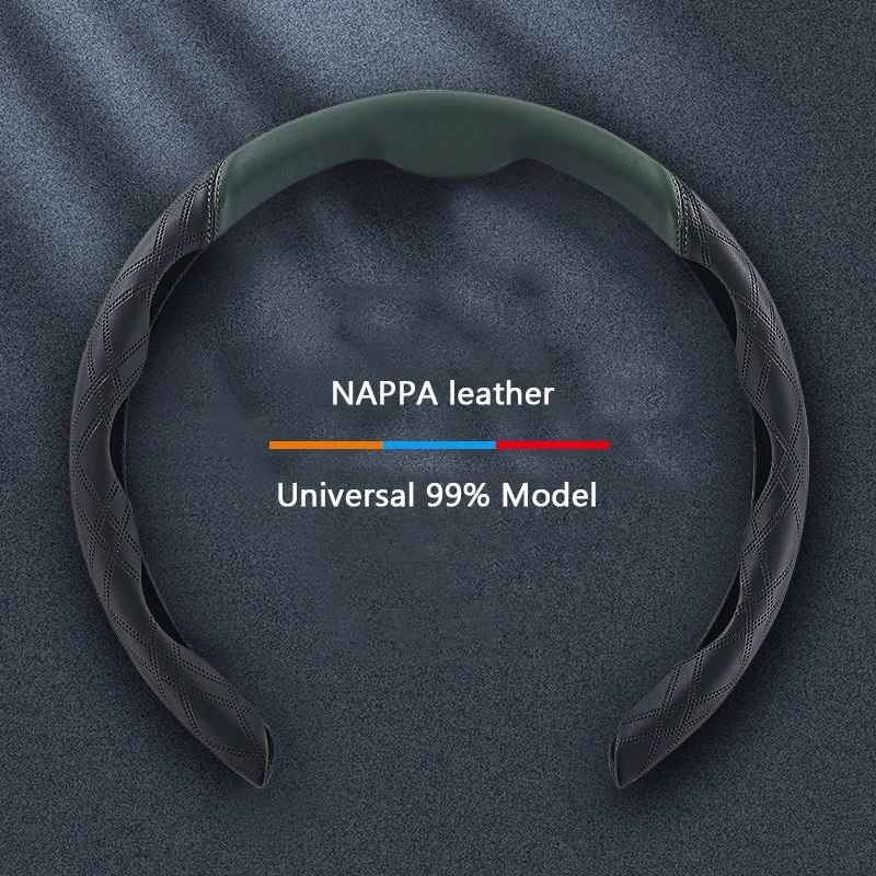 

Car NAPPA Anti-Skid Steering Wheel Cover D-type Breathable Steering Wheel Covers Protector Universal 99%Car Interior Accessories
