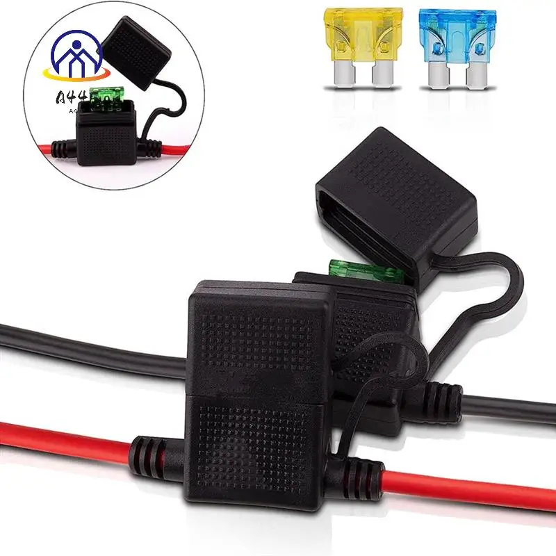 A44F-デュアルポジティブネガティブATCスタイルヒューズホルダー10AWGワイヤーリング端子と45Aコネクタ付き自動車用