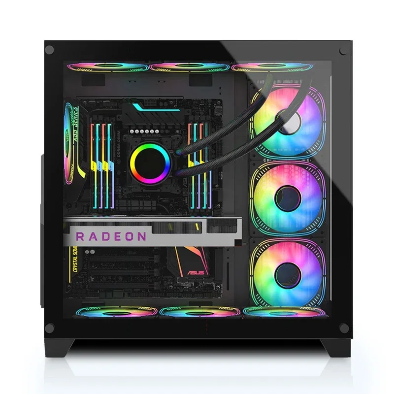 2024 New Arrival Szkło hartowane Okno Duża przestrzeń Pełna wieża ATX Obudowa PC Gamer Obudowy komputerowe Wieże z wentylatorem RGB