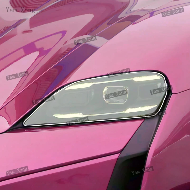 

For Porsche Taycan 2024-2025 Car Headlight Protective Film Headlamp Restoration Transparent Black TPU Car Light Repair Sticker