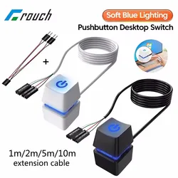 1m/2m/5m/10m Desktop Computer Power Switch PC Motherboard External Start On/Off Button Extension Cable Startup Switch