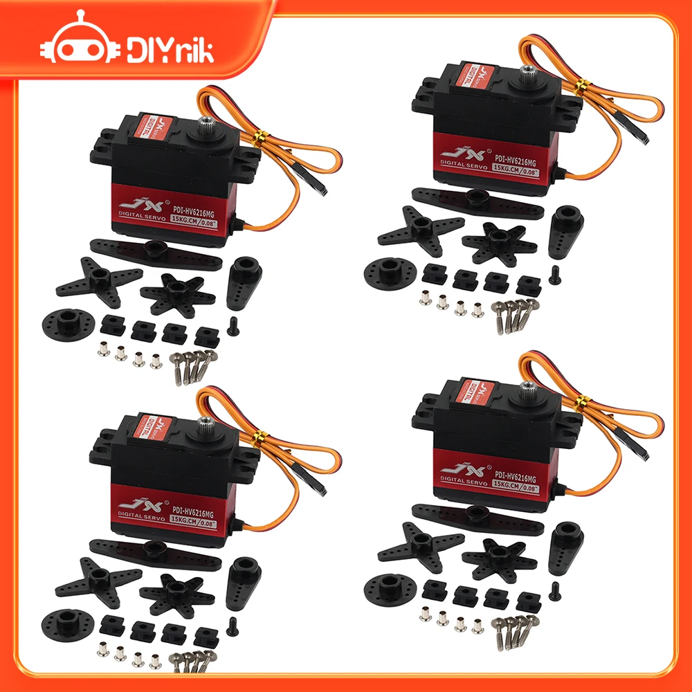 

4PCS HV PDI-HV6216MG 15kg Digital Servo RC Metal Gear 120 Degree Iron Core For Remote Control Car Aircraft Manipulator Robot Arm