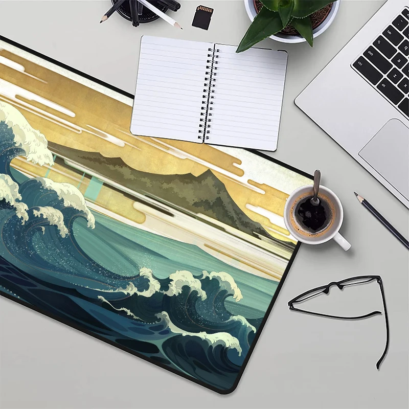 Deskmat Ukiyo-e Waves Xxl Mousepad Gamer 900x400 Great Wave Kanagawa Mouse Pad Long Pad Deskpad Desk Mats Keyboard Gaming Kawaii