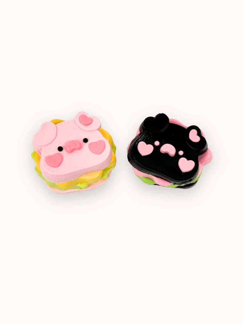 

Food Grade Silicone Mini Piggy Sandwich Handmade Taba Squishy Toy