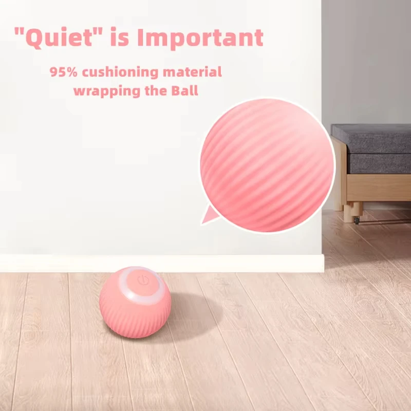 Cat Interactive Ball Toys Automatic Rolling Ball Faux Tail Rechargeable Smart Pet Electric Toy Dog Cat Training Imitate Mouse image 6