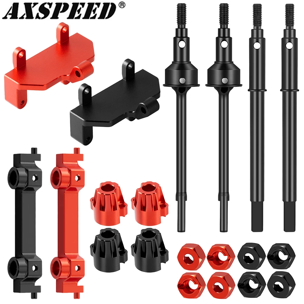 Adapter mocowania serwa ze stopu aluminium AXSPEED, adapter sześciokątny, mocowanie dyferencjału, przedni i tylny CVD, uniwersalny wspornik do części tuningowych 1/18 HPI Venture HILUX