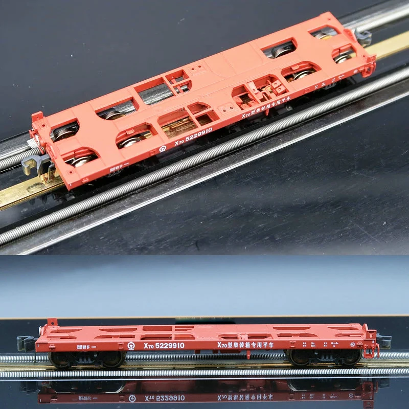 1/160 Train Model N-type KUNTER 15-101M 15-102M X70 Container Box Flatbed Car, Two Options Available