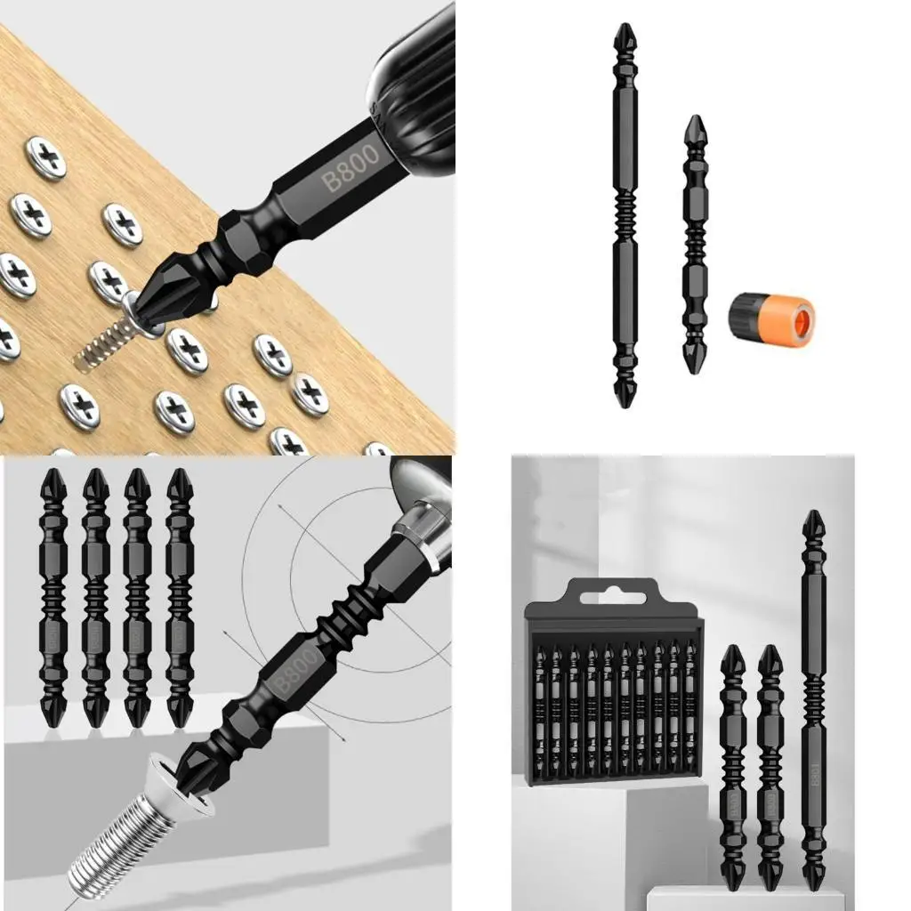 R9UF Punta per cacciavite a doppia testa magnetica forte Punta per vite a croce Punta per trapano a mano per cacciavite