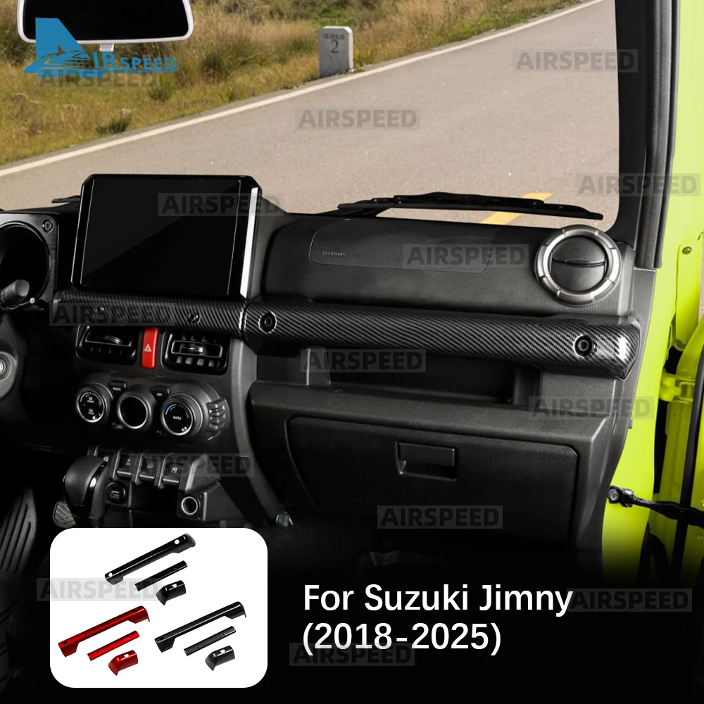 

For Suzuki Jimny 2018 2019 2020-2025 Dashboard Trim Kit 3PCS Carbon Fiber Pattern Interior Decoration Sticker Overlay Accessory