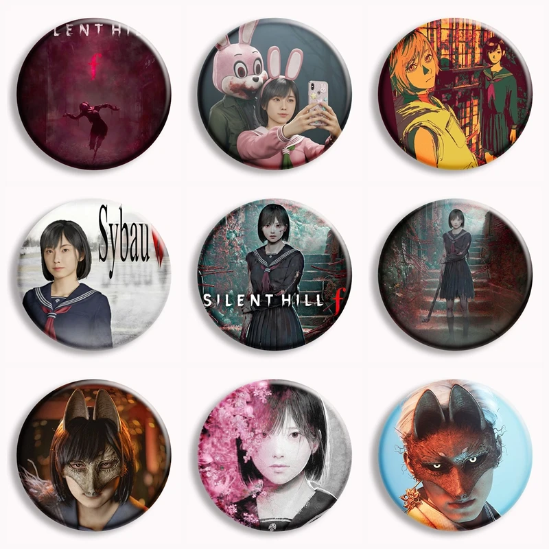 Horror Game Silent Hill F Anime Soft Button Pin Fumiko Mizukami