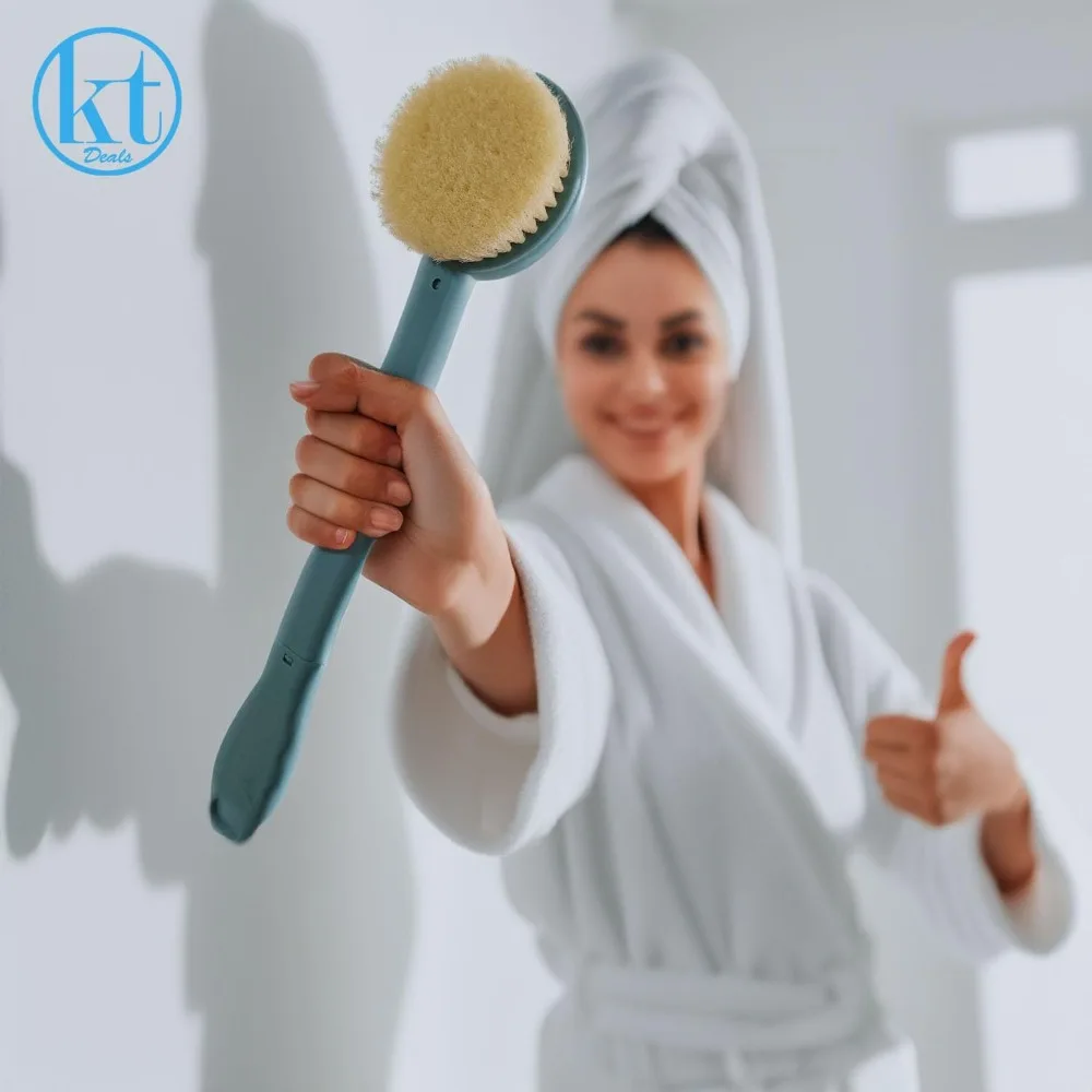 15 Sikat Mandi Gagang Panjang untuk Menggosok Punggung, Tubuh, dan Kaki (Biru)