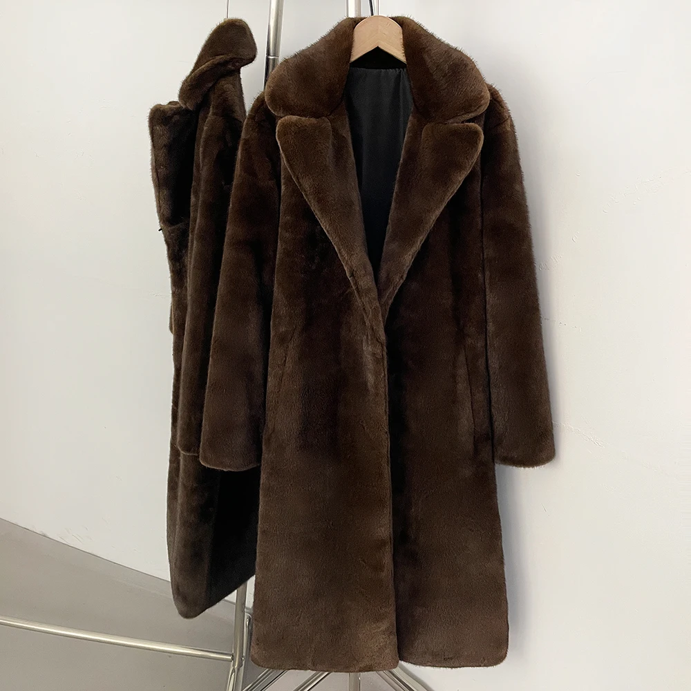

OFTBUY Faux Fur Coat Long Korean Popular Women's Clothes Leather & Fur Luxury Fur Jacket Female Women Clothing Faux Fur Coats