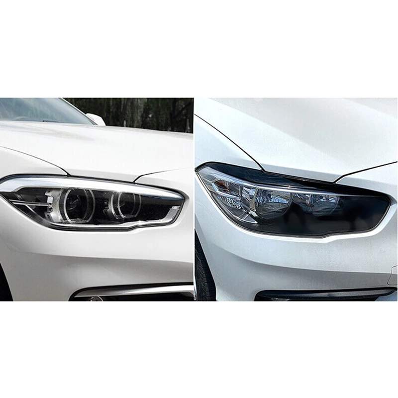 For BMW 1 Series F20 116I 118I M135I 2015-2019 Front Headlight Cover Garnish Strip Eyebrow Cover Trim Sticker Resin Car Supplies