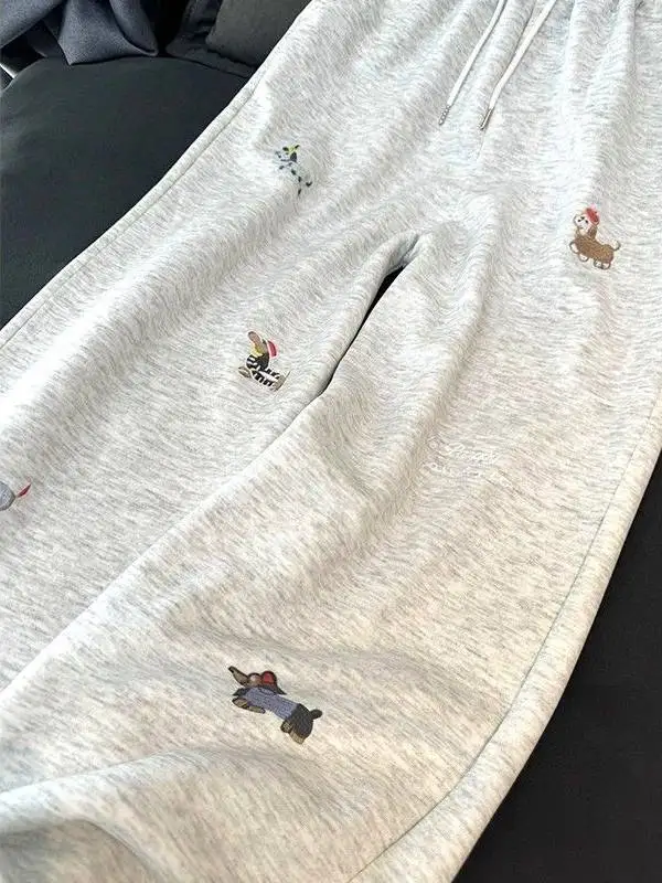 plus Size High Waist Straight Leg Pants Women's Casual Wide Leg Sweatpants Spring Autumn Comfortable Loose Fit Fat Sister