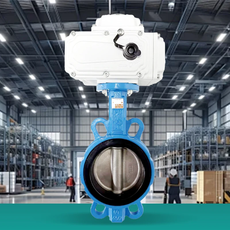 صمام الفراشة الكهربائية D971X-16Q رقاقة كهربائية نوع صمام مقاوم للانفجار/مقاوم للماء صمام الفولاذ المقاوم للصدأ DN50-DN500