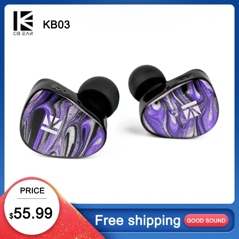 

Наушники KBEAR KB03 с костной проводимостью, динамиками DD и BA, гибридные HiFi-наушники, звук без границ, внутриканальные мониторы, проводные наушники, игровая гарнитура