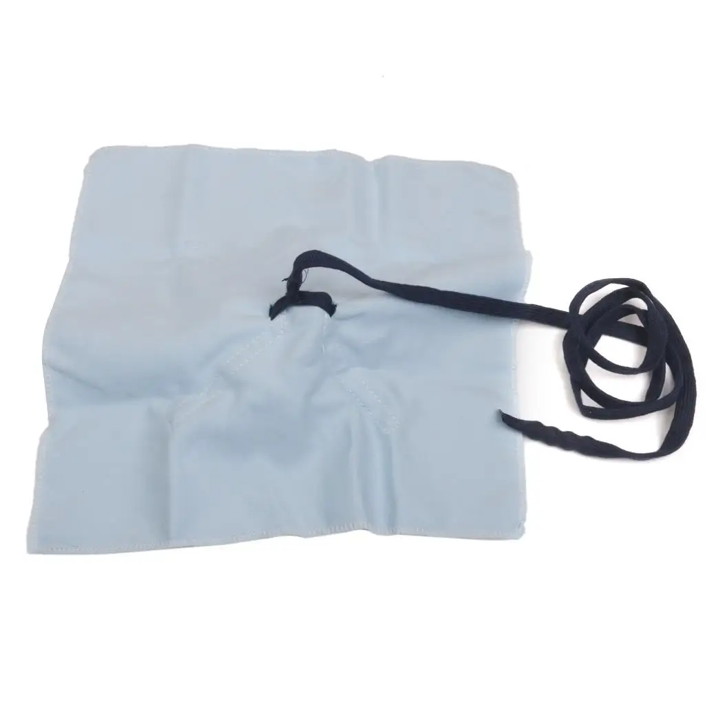 Blue Saxophone Wiping Cloth W/ Brush for Alto Tenor Sax Cleaning Maintenance