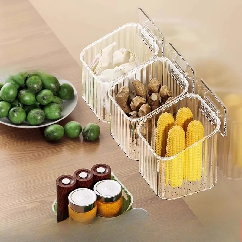

LTT kitchen onion ginger garlic storage basket rack bathroom wall plastic storage basket