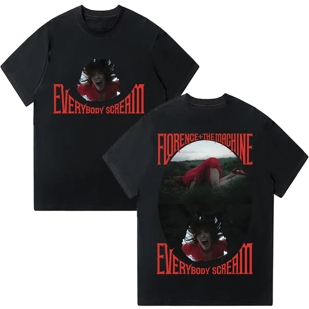 

Футболки Florence + The Machine Everybody Scream, хлопковые футболки с короткими рукавами и принтом, летняя женская и мужская повседневная одежда, шикарная футболка Y2K