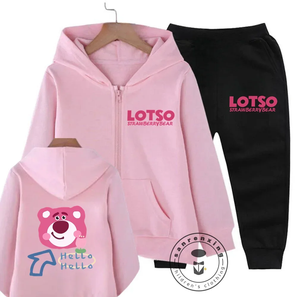 

Lotso Kids Zipper Hoodie Set Cartoon Print Autumn Winter Long Sleeve Sweatshirt Boys Girls Trend Casual Cute Wind Top