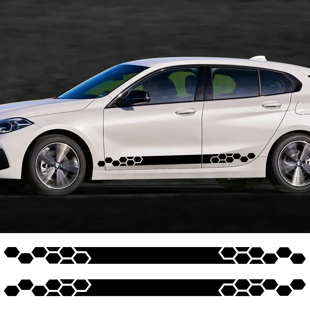 2PCS Car Graphics Honeycomb Stickers Carbon Fiber Decals Auto Tuning Accessories For BMW 1 Series E81 E87 E82 E88 F20 F21