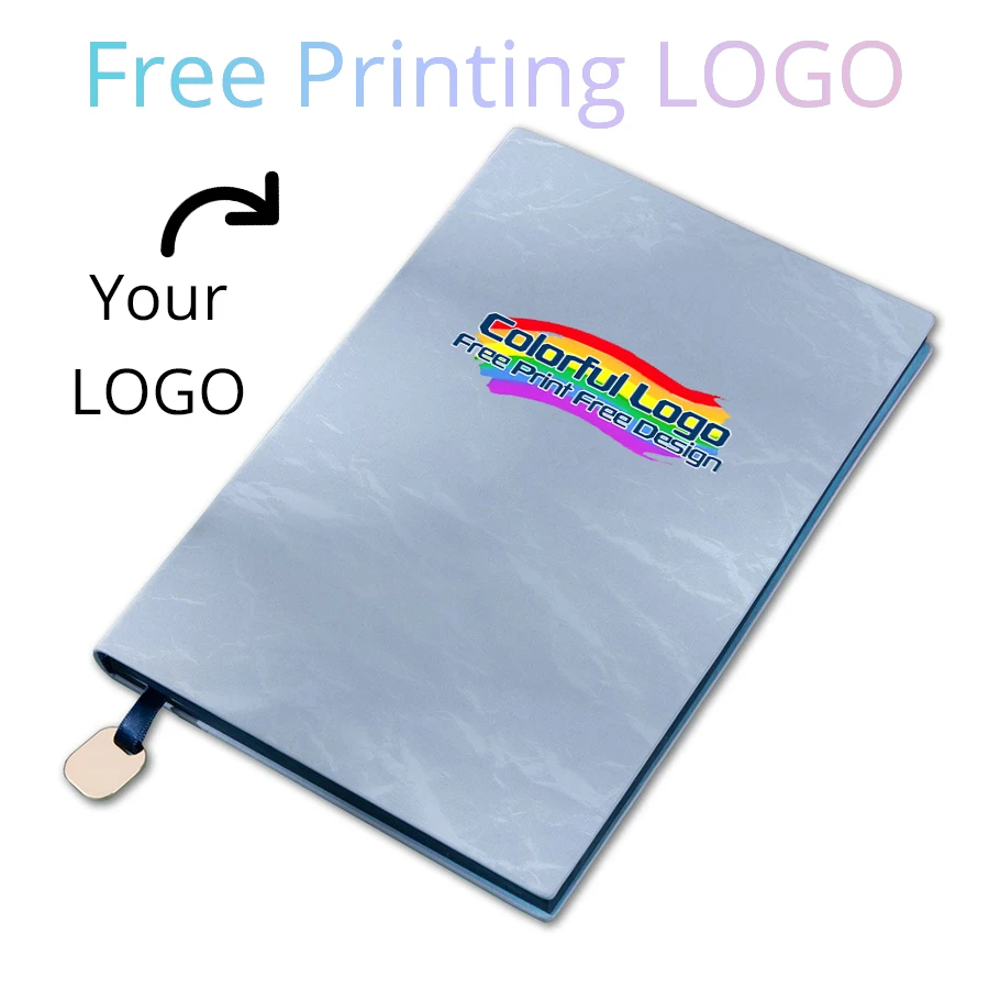 High-value A5 PU Leather Notebook Custom LOGO Primary School Student Handbook Business Meeting Notepad New Year's Gift Book