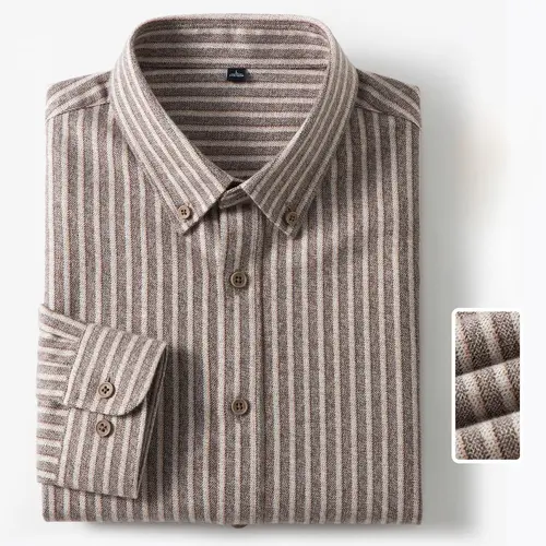 New in Shirt Plaid 100%Cotton Brushed Long Sleeve Shirts for Men Slim Fit Casual Tops High Quality Designer Vintage Clothes - Image 11
