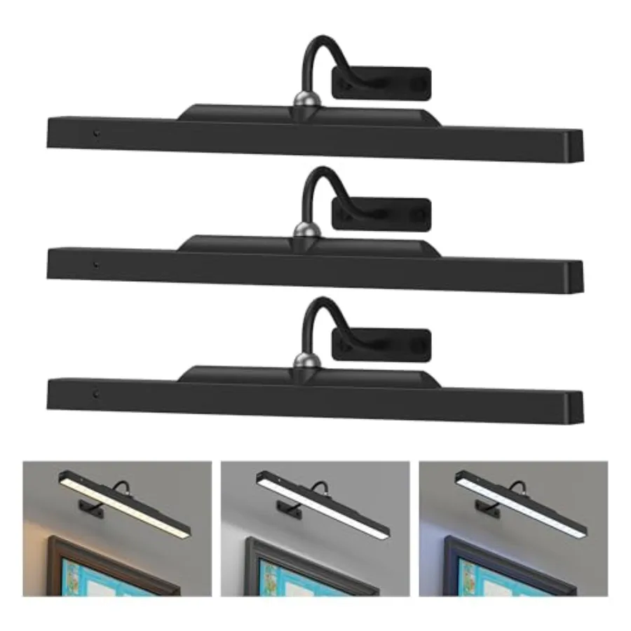 Picture Light Battery Operated, 16in Picture Light for Wall, 5000mAh Cordless Wall Lights with Controller, Art Light with Dimma