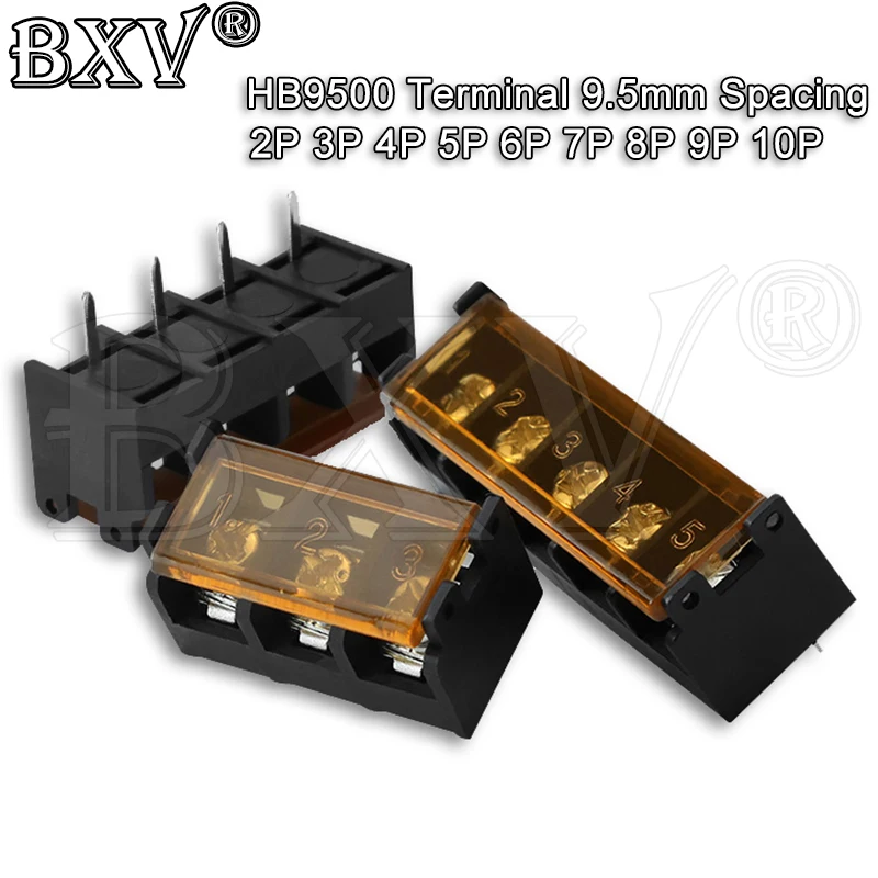 2Pcs HB9500-2p 3p 4p 5p 6p 7p 8p 9p 10pin Pcb Screw Terminal Block Connector Hb-9500 300v 30a Lid Barrier Terminal 9.5mm Pitch