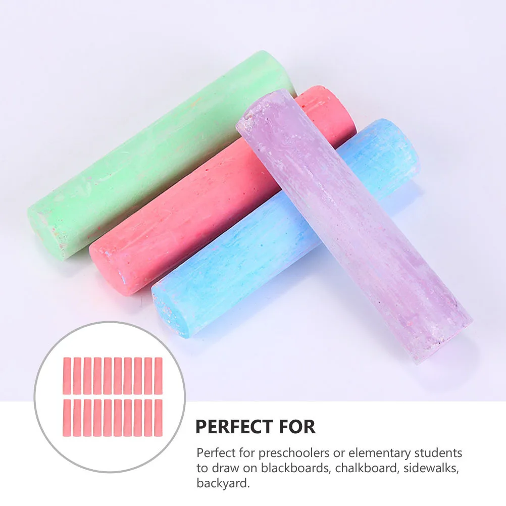 

20Pcs Colorful Chalk Set Smooth Writing Dust-Free Chalks for Sidewalk Backyard Indoor Outdoor Use Dust-Free Chalk