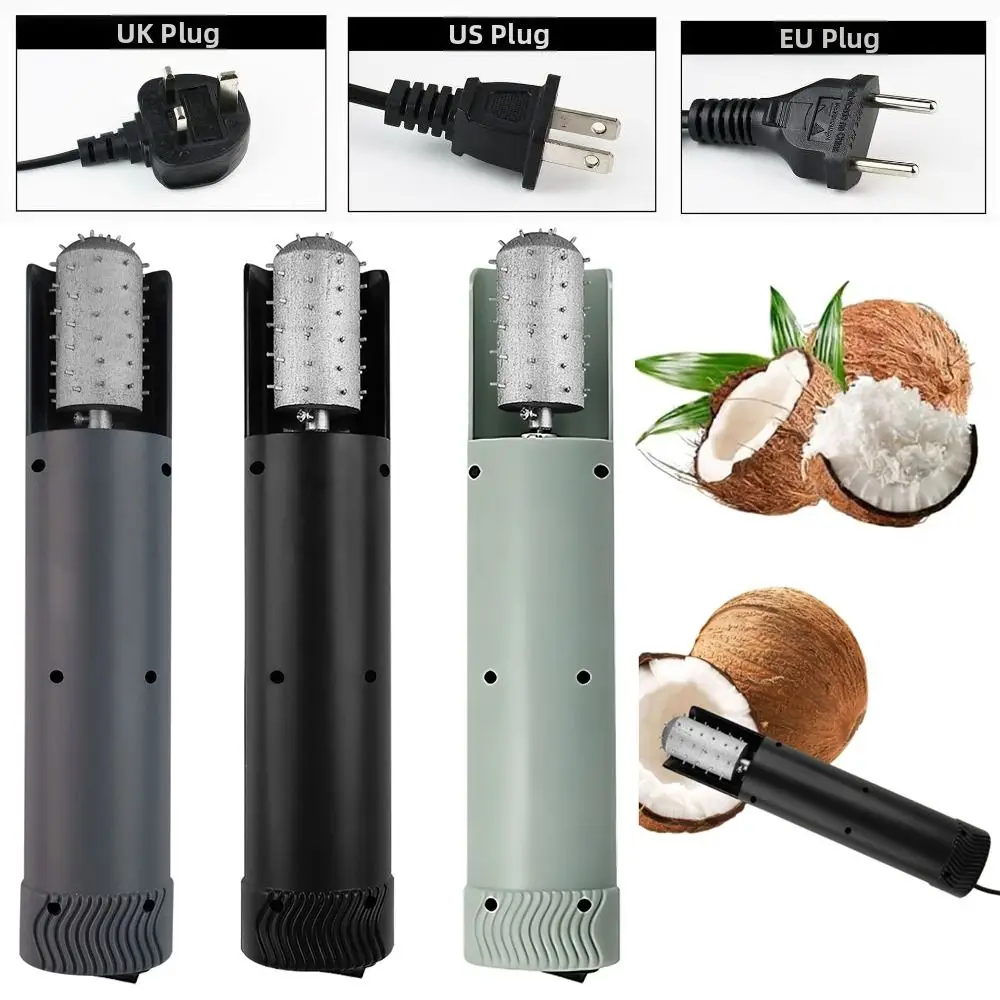 Rallador Eléctrico Giratorio Anti-Salpicaduras para Pulpa de Coco, Raspador de Coco Manual Seguro para Reino Unido, EE. UU. y UE, Herramienta para Quitar Pulpa de Coco para Uso en Cocina
