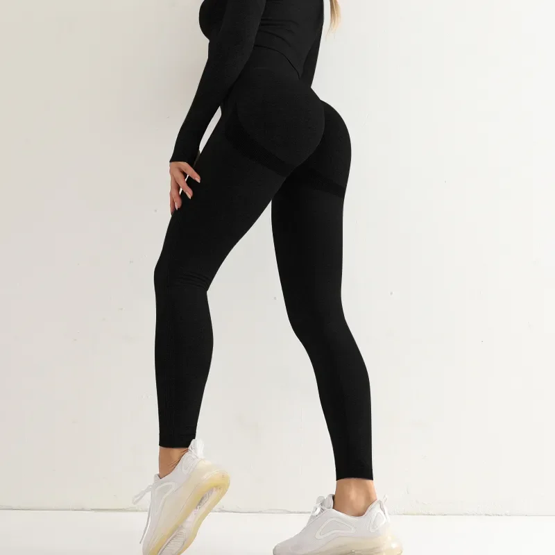 Fitness Women Sport Seamless Leggings High Waist Elastic Solid Yoga Leggings Gym Trainning Joggings Pants Female Gym 6205