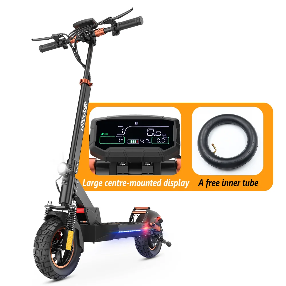 IENYRID M4 PRO S+ MAX Electric Scooter 10 Inch Off-road Pneumatic Tires 800W Motor 45km/h Max Speed 48V 20Ah Battery with Seat